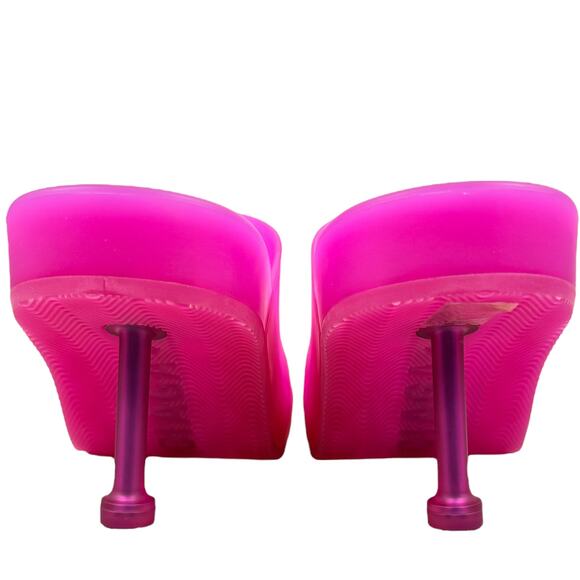 New Balenciaga Mallorca Rubber Heeled Sandals Pink Size 39 - Picture 5 of 10